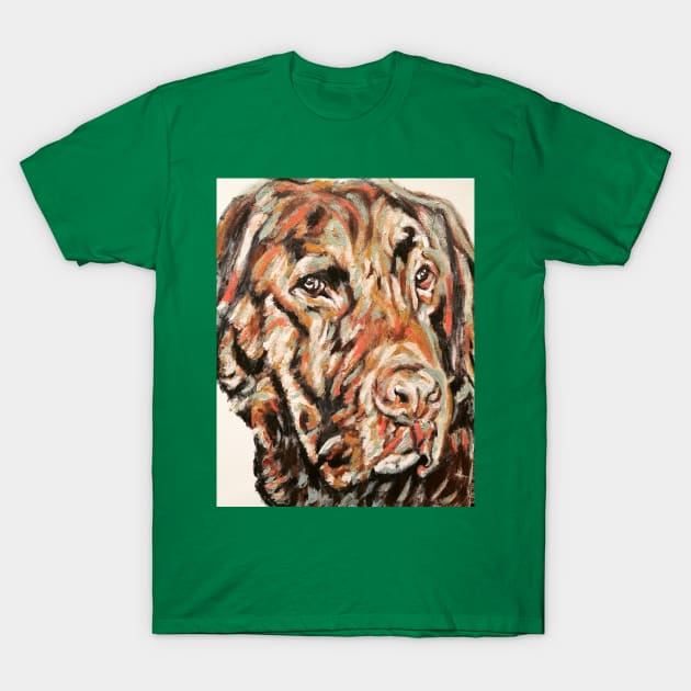 chocolate Labradore retriever dog T-Shirt by Jeneralarts